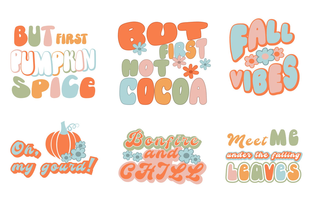 Fall Keychain Bundle. Hippie Keychain SVG. Keychain Quotes - So Fontsy