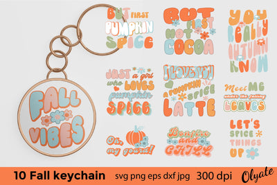 Fall Keychain Bundle. Hippie Keychain SVG. Keychain Quotes SVG Olga Terlyanskaya 
