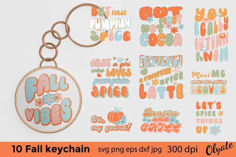 Fall Keychain Bundle. Hippie Keychain SVG. Keychain Quotes SVG Olga Terlyanskaya 