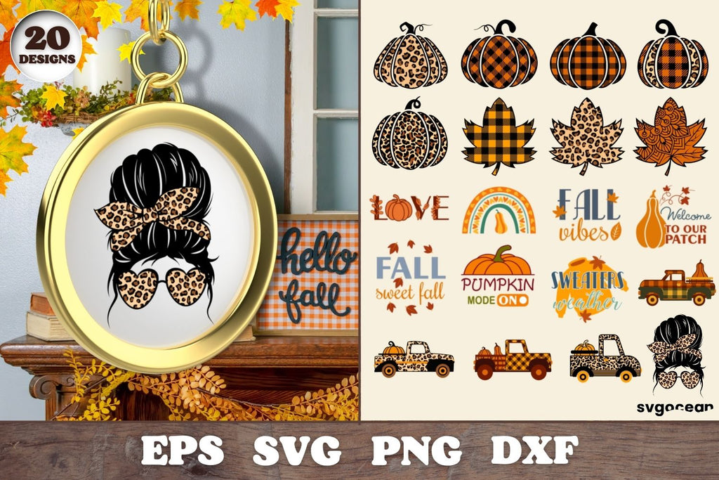 Fall Keychain Svg Bundle | Leopard | Autumn Svg - So Fontsy