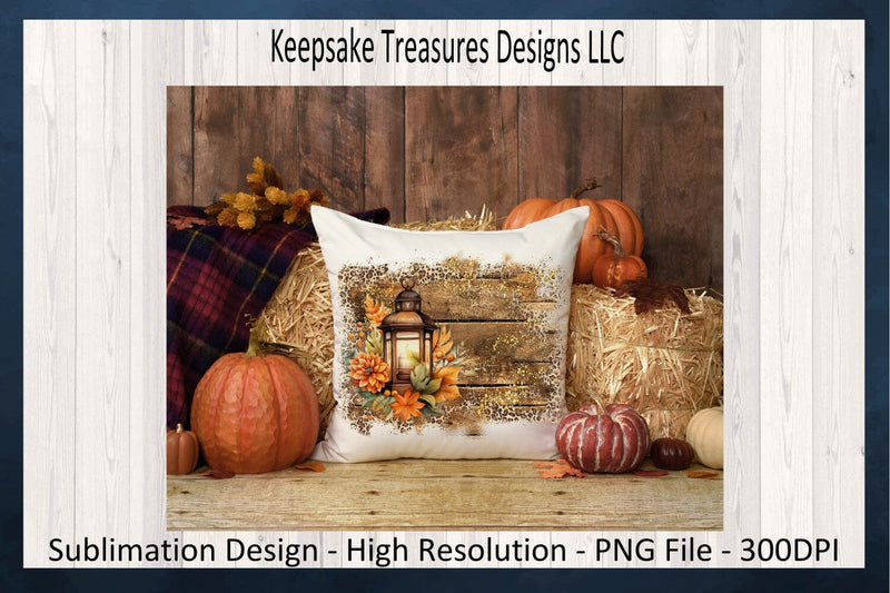 Fall Lantern Background PNG, Fall Sublimation Backgrounds, Rustic Wood ...