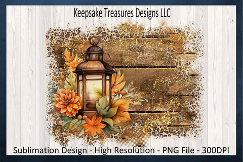 Fall Lantern Background PNG, Fall Sublimation Backgrounds, Rustic Wood And Leopard Print, PNG Printable, Backsplash Sublimation Frame Sublimation Keepsake Treasures Designs LLC. 