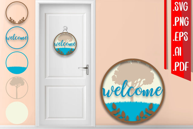 Fall Layered Door Sign 3 SVG zafrans studio 