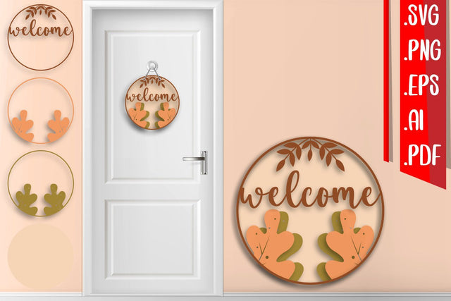 Fall Layered Door Sign 4 SVG zafrans studio 