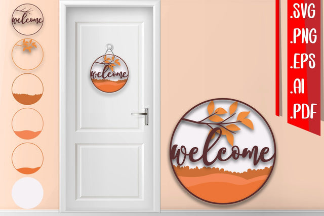 Fall Layered Door Sign 7 SVG zafrans studio 