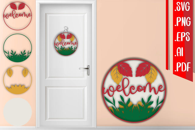 Fall Layered Door Sign 9 SVG zafrans studio 