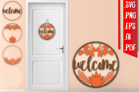 Fall Layered Door Sign Bundle SVG zafrans studio 