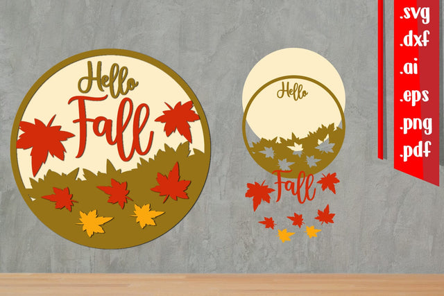 Fall Layered RoundSign 2 SVG zafrans studio 