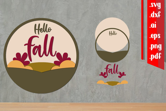 Fall Layered RoundSign 4 SVG zafrans studio 