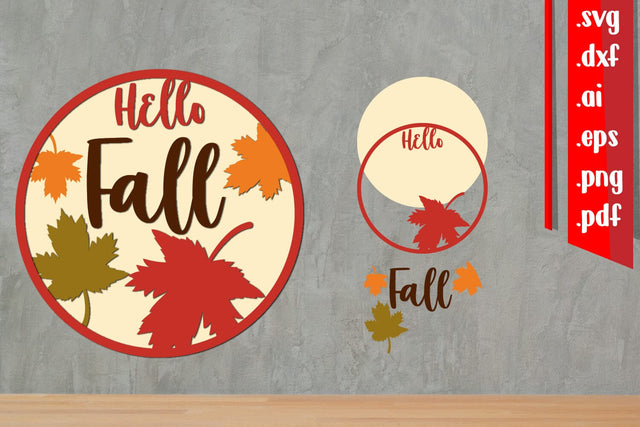 Fall Layered RoundSign SVG zafrans studio 