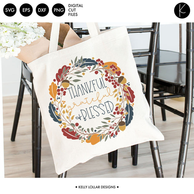 Fall Leaf and Acorn Wreath SVG Kelly Lollar Designs 