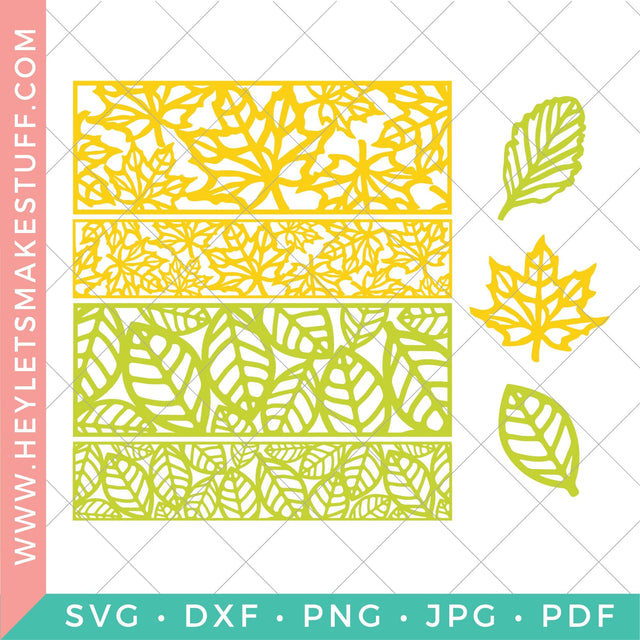 Fall Leaf Candle Wraps SVG Hey Let's Make Stuff 