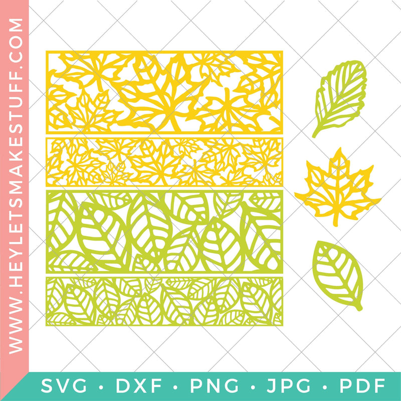 Fall Leaf Candle Wraps SVG Hey Let's Make Stuff 