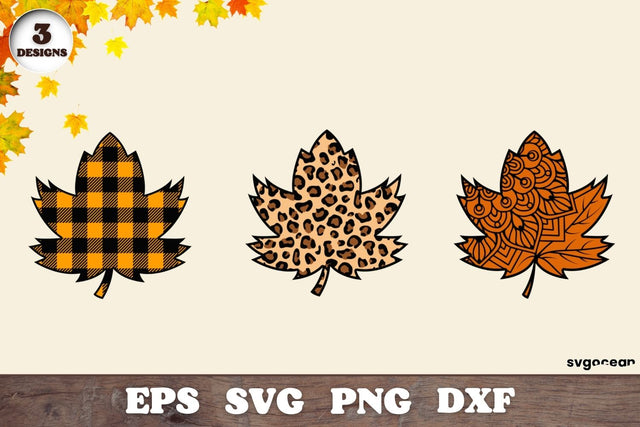 Fall Leaf Keychain Svg Bundle | Leopard | Autumn Svg SVG SvgOcean 
