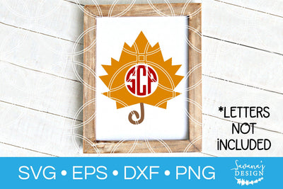 Fall Leaf Monogram SVG SVG SavanasDesign 