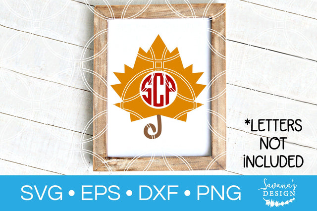 Fall Leaf Monogram SVG SVG SavanasDesign 