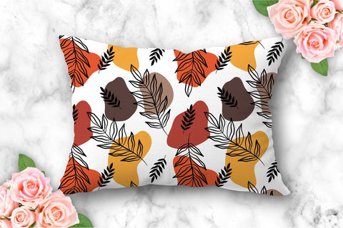 Fall leaves abstract shapes seamless pattern, digital paper Digital Pattern KatineArt 