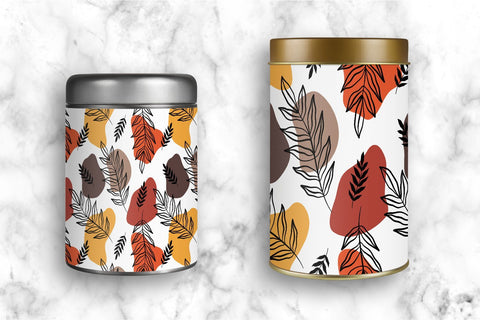 Fall leaves abstract shapes seamless pattern, digital paper Digital Pattern KatineArt 