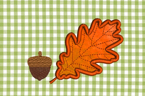 Fall Leaves and Acorn Applique Embroidery Set Embroidery/Applique Designed by Geeks 