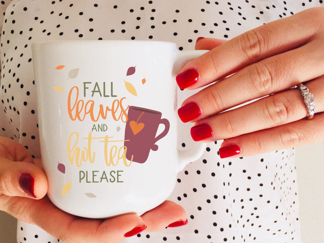 Fall Leaves and Hot Tea SVG So Fontsy Design Shop 