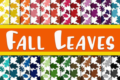 Fall Leaves Digital Paper - Autumn Backgrounds and Patterns Sublimation Old Market 
