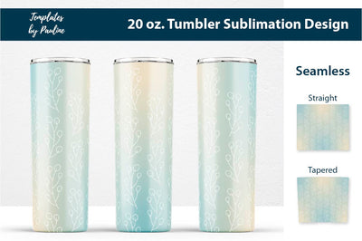 Fall Leaves Doodle Seamless 20 oz Tumbler Sublimation Wrap Sublimation Templates by Pauline 