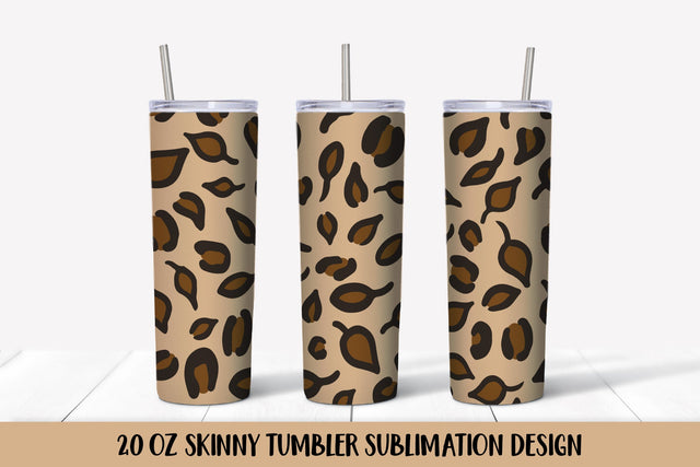 Fall Leaves Leopard Print Tumbler Wrap Sublimation Design Sublimation LaBelezoka 