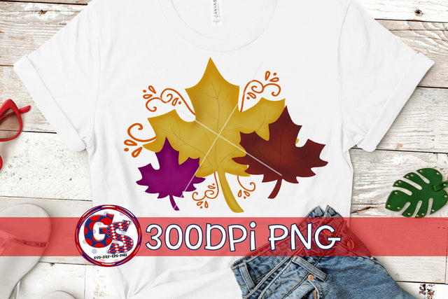 Fall Leaves PNG for Sublimation Sublimation Greedy Stitches 