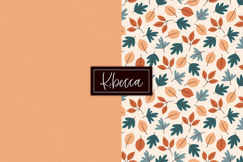 Fall Leaves & Pumpkins Background Patterns Seamless k.becca 