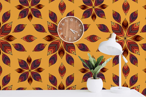 Fall leaves rosette seamless pattern. Autumn digital paper Digital Pattern KatineArt 