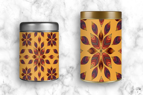 Fall leaves rosette seamless pattern. Autumn digital paper Digital Pattern KatineArt 