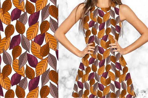 Fall leaves seamless pattern. Autumn digital paper Digital Pattern KatineArt 