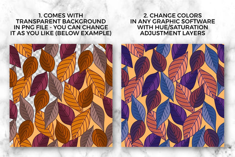 Fall leaves seamless pattern. Autumn digital paper Digital Pattern KatineArt 