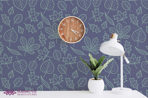 Fall leaves seamless patterns seasonal big bundle of 32 patterns. Autumn surface pattern design for textile and crafting. Jpg, Png Digital Pattern KatineDesign 