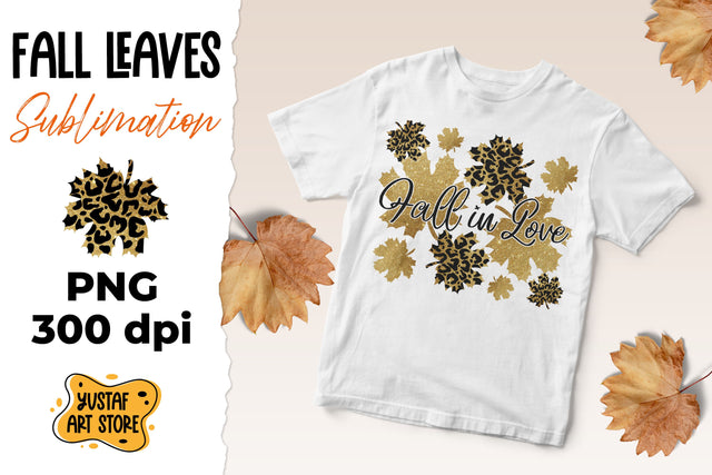 Fall leaves sublimation design Sublimation Yustaf Art Store 