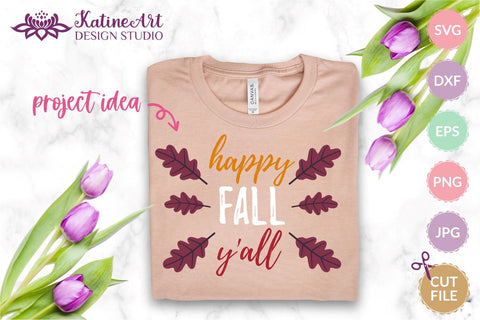 Fall Leaves svg Autumn Leaves Clipart bundle. Jpg, png, eps, dxf, svg cut file. SVG KatineArt 
