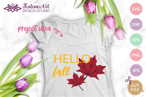 Fall Leaves svg Autumn Leaves Clipart bundle. Jpg, png, eps, dxf, svg cut file. SVG KatineArt 