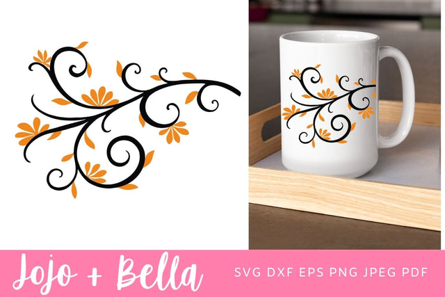 Fall Leaves Svg, Leaf Flourish SVG, Leaves SVG, Autumn Svg, Fall Svg Files, Fall Mug Svg, Thanksgiving Mug Svg, Svg Files For Cricut SVG Jojo&Bella 