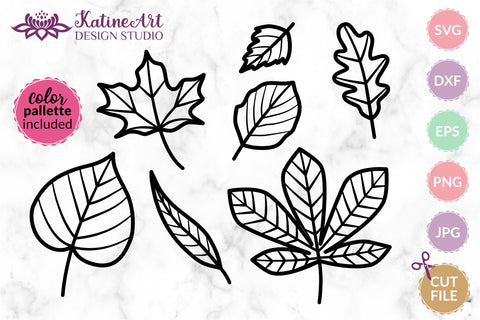 Fall Leaves svg Leaf Svg Leaves Svg Fall svg Autumn Leaves Clipart bundle. Jpg, png, eps, dxf, svg cut file. SVG KatineArt 