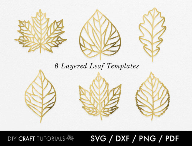 Fall Leaves SVG Template - 6 SVG DIY Craft Tutorials 