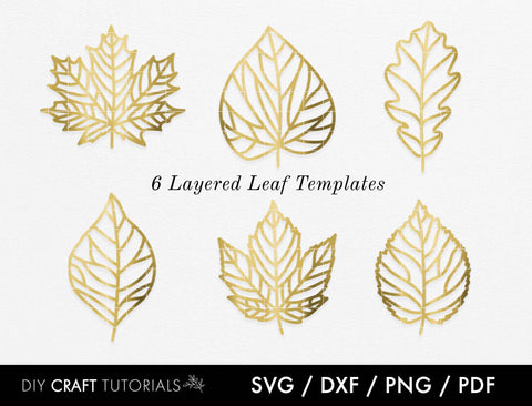 Fall Leaves SVG Template - 6 SVG DIY Craft Tutorials 