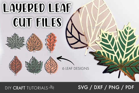 Fall Leaves SVG Template - 6 SVG DIY Craft Tutorials 