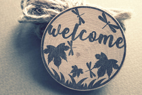 Fall Leaves Welcome Rounded Sign Bundle 2 SVG zafrans studio 