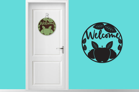 Fall Leaves Welcome Rounded Sign Bundle 2 SVG zafrans studio 