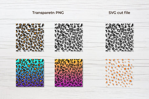 Fall leopard digital paper. Autumn leaves leopard print SVG Digital Pattern LaBelezoka 