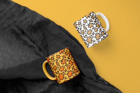 Fall Leopard digital paper. Maple leaves leopard print Digital Pattern LaBelezoka 