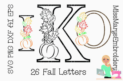 Fall Letters SVG MissMarysEmbroidery