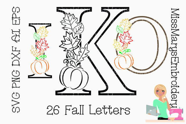 Fall Letters SVG MissMarysEmbroidery