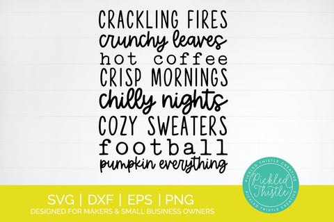 Fall List SVG - Autumn Bucket List, Thanksgiving SVG, Fall Sign T-shirt SVG Pickled Thistle Creative 
