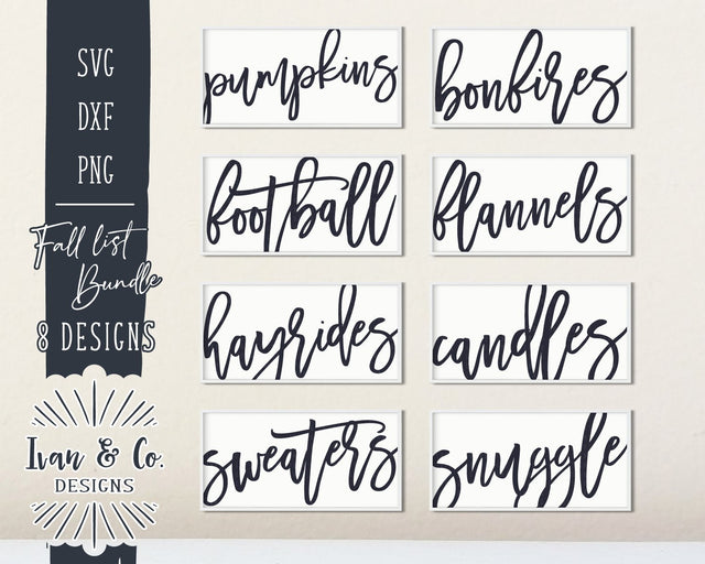 Fall List SVG Mini Bundle | Fall | Autumn | Thanksgiving SVG Files (862738004) SVG Ivan & Co. Designs 